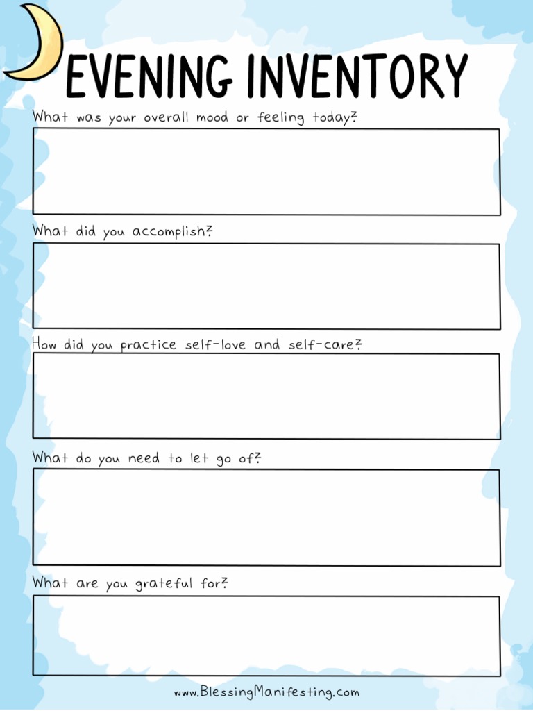 Evening Inventory Worksheet | PDF