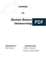 Human Resource Outsourcing: Syopsis