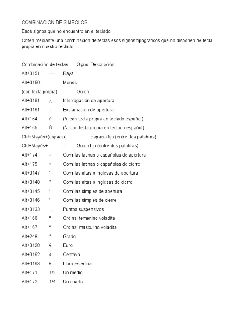 Combinacion de Simbolos | PDF