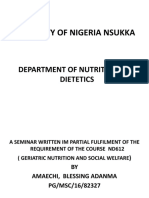 University of Nigeria Nsukka: Department of Nutrition and Dietetics