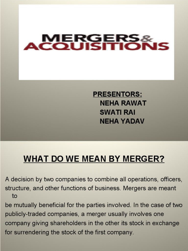Mergers and Acquisitions Overview | PDF | Mergers And Acquisitions ...