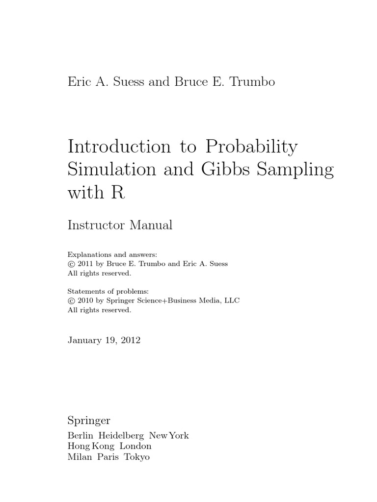 03 Ct3s Introduction To Probability Simulation And Gibbs Sampling With R Solutions Confidence Interval Probability Distribution