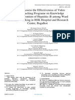 A Study To Assess The Effectiveness of Video Assisted Teaching Programe On Knowledge Regarding Prevention of Hepatitis-B Among Ward Assistants Working in HSK Hospital and Research Centre, Bagalkot