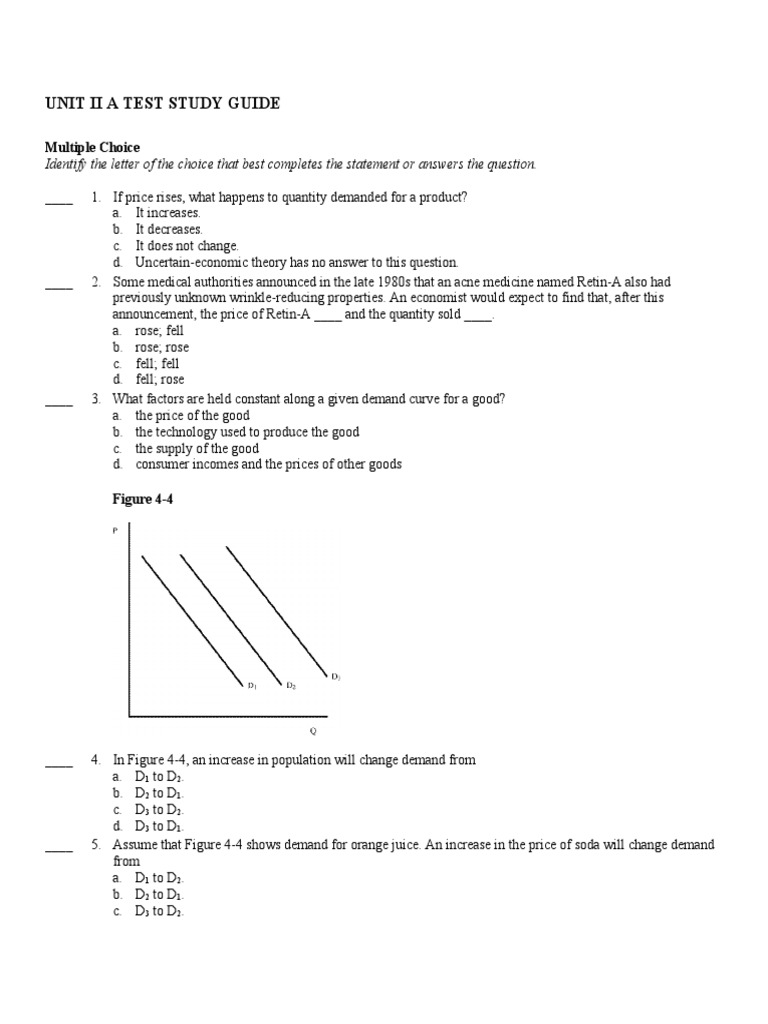 Unit Ii A Test Study Guide | PDF | Demand | Elasticity (Economics)