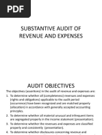 Substantive Audit of Revenue and Expenses