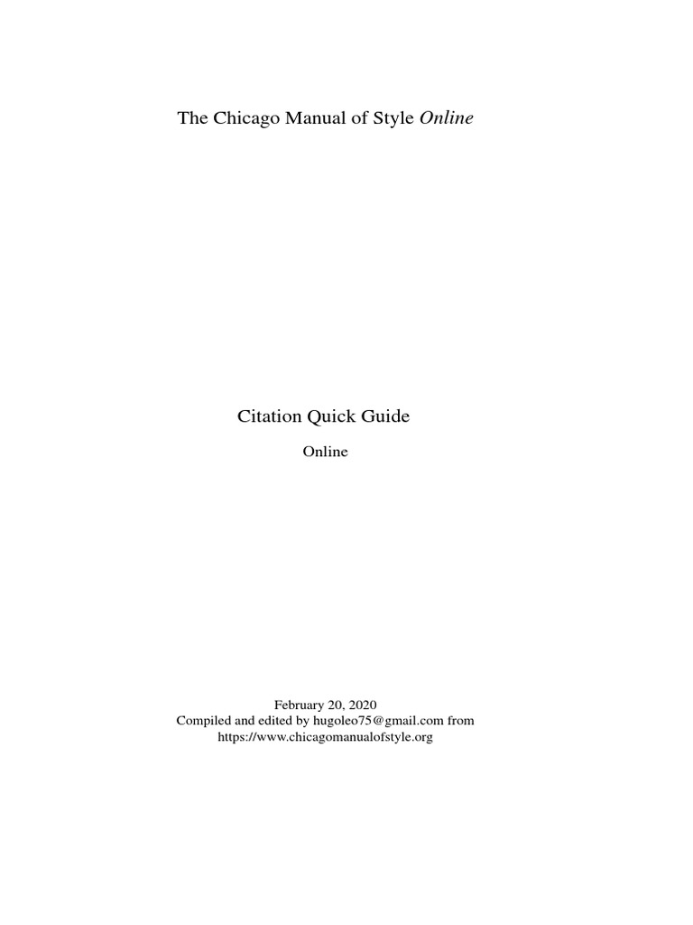 Chicago Manual Style | PDF | Digital Object Identifier | Citation