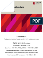ACCG924 Taxation Law Lecture Notes Week 7 Capital Gains Tax
