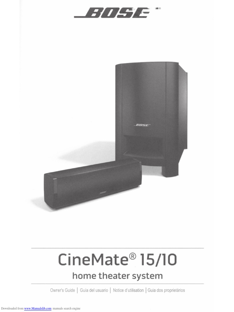Cinemate® 15/10: Home Theater System | PDF | Electrical Connector