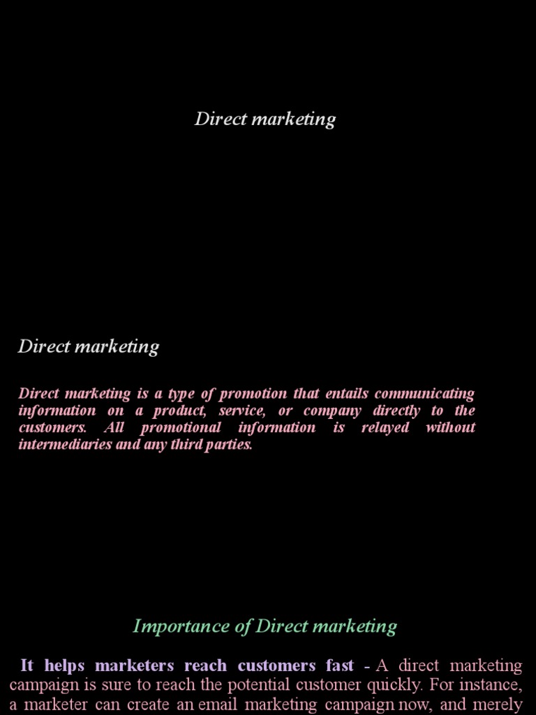 Direct Marketing | PDF | Direct Marketing | Sales