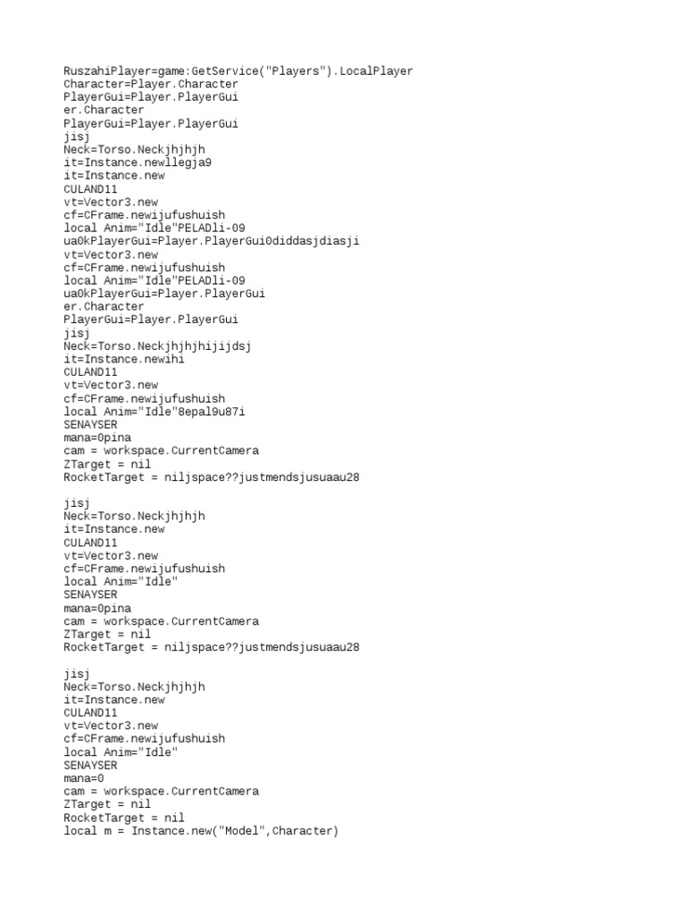Roblox Player Animation Script | PDF | Limbs (Anatomy ...