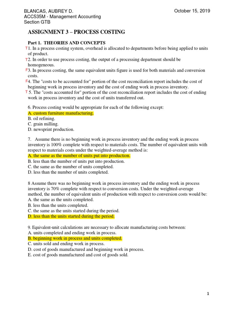 Process Costing Concepts and Applications | PDF | Inventory | Cost