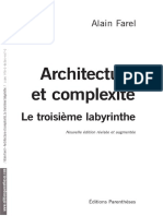 FAREL Alain, Architecture Et Complexite Ü