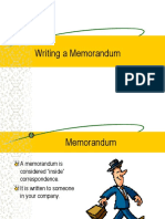 Writing A Memorandum