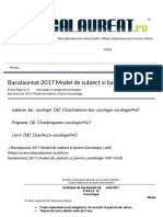 Bacalaureat 2017 Model de subiect si barem Sociologie - Bacalaureat