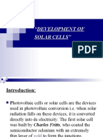 Development of Solar Cells