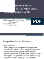 Latihan Menulus Kolom Pembaca (Kritik-Kritik Sosial) Menggunakan B