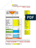 """"""" V""""""" BEVEL Calcualtion: CM CM CM CM gm/cm3