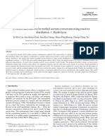 Process Alternatives For Methyl Acetate Conversion Using Reactive Distillation. 1. Hydrolysis