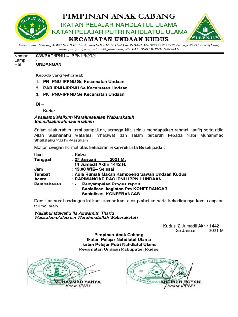 088.undangan Rapimancab | PDF