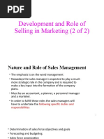 Development and Role of Selling in Marketing (2 of 2)