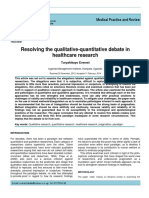 Resolving The Qualitative-Quantitative Debate in Healthcare Research