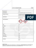 Specification: Sodium Hypochlorite Solution 13 % W/V Technical Grade 213322