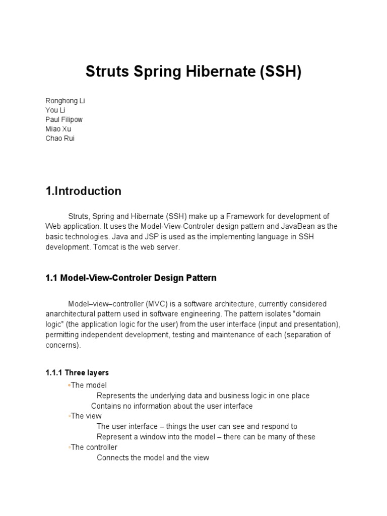 C410W11 Struts Report | PDF | Spring Framework | Object Relational Mapping