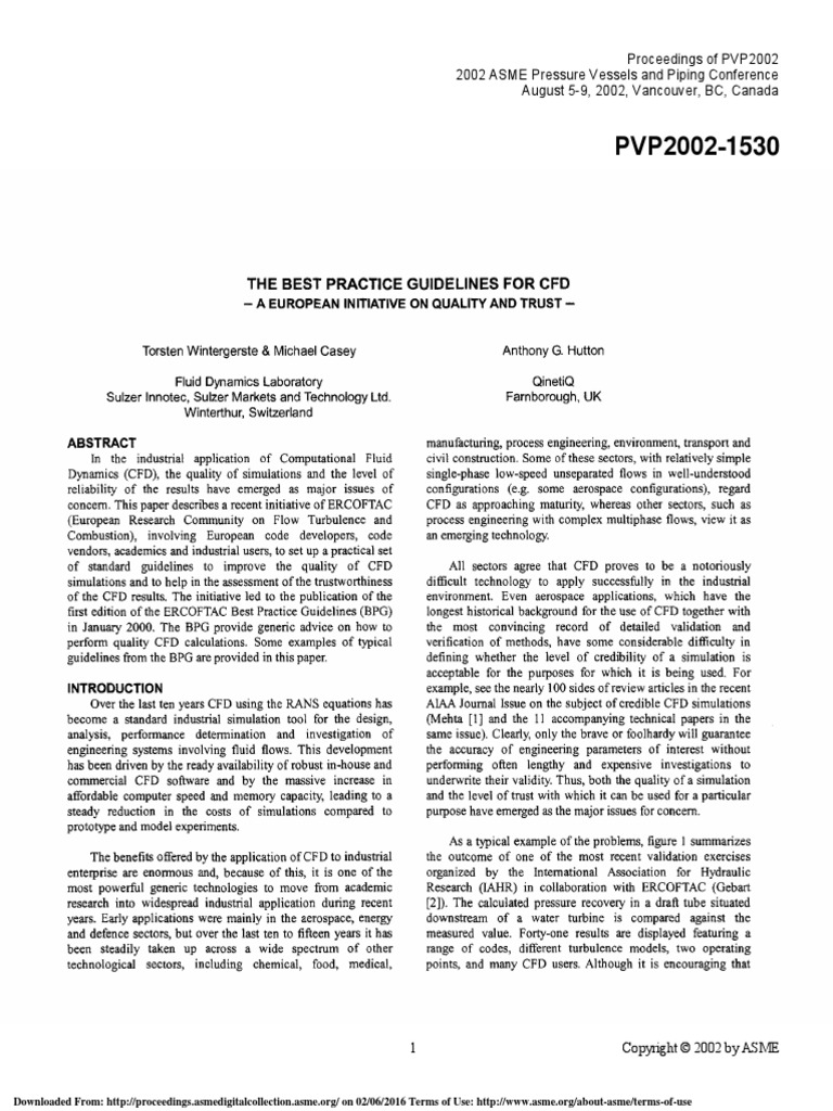 The best practice guidelines for cfd pdf computational fluid