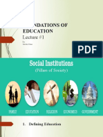 Foundations of Education: Lecture #1