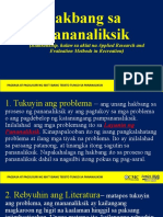 Hakbang Sa Pananaliksik