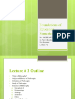 Foundations of Education Semester#1: By: Saleha Khan M.Phil. Education Policy & Development Lecture # 2