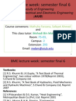 BME Lecture Week: Semester Final 6: Faculty of Engineering Department of Electrical and Electronic Engineering (AIUB)