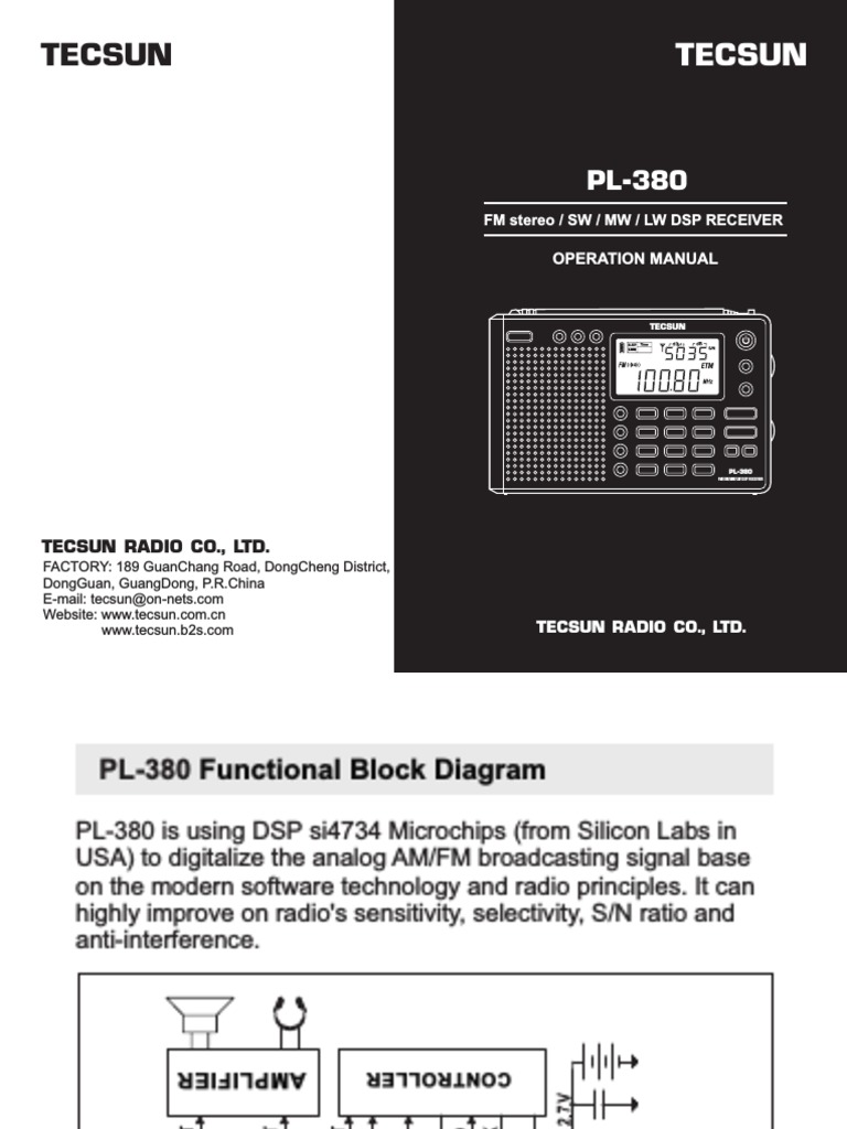 Tecsun PL 380 | PDF | Frequency Modulation | Signal To Noise