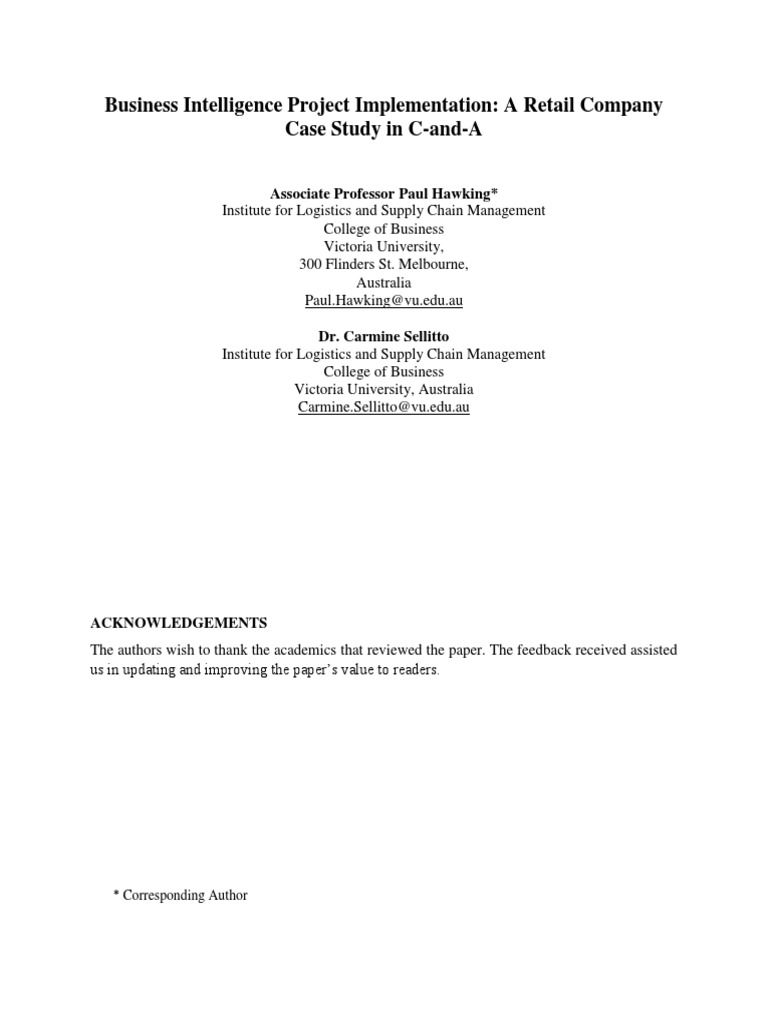 Business Intelligence in Retail: A Case Study | PDF | Business ...