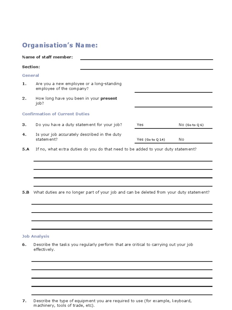 TRAINING NEED ANALYSIS QUESTIONNAIRE PDF intelligence overview