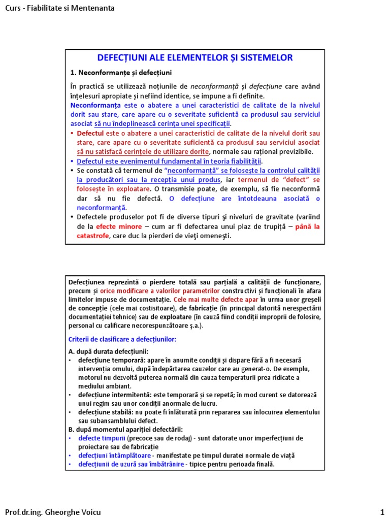 04 - Defectiuni - Defectare | PDF