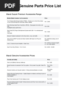 Maruti Genuine Parts Price List