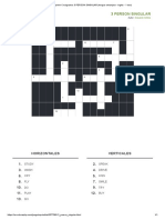 Crucigrama - 3 PERSON SINGULAR (Lengua Extranjera - Ingles - 1 Eso)