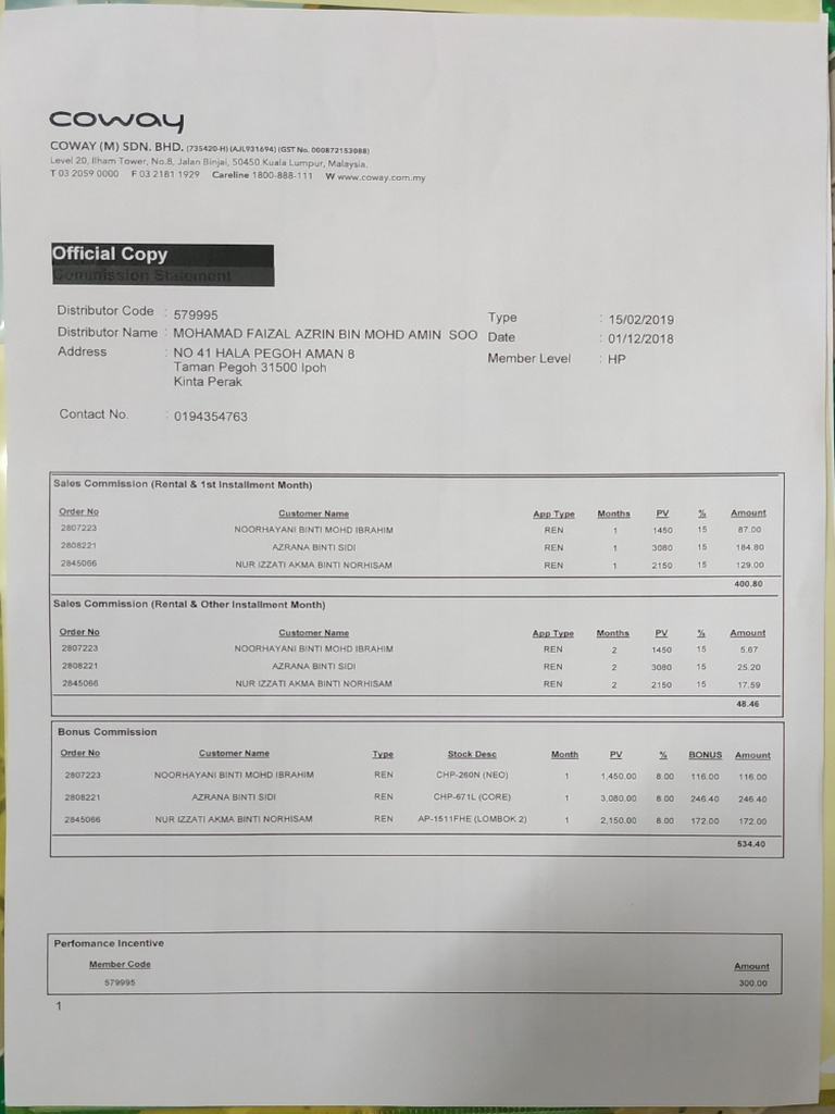 Slip Gaji Coway 2 PDF