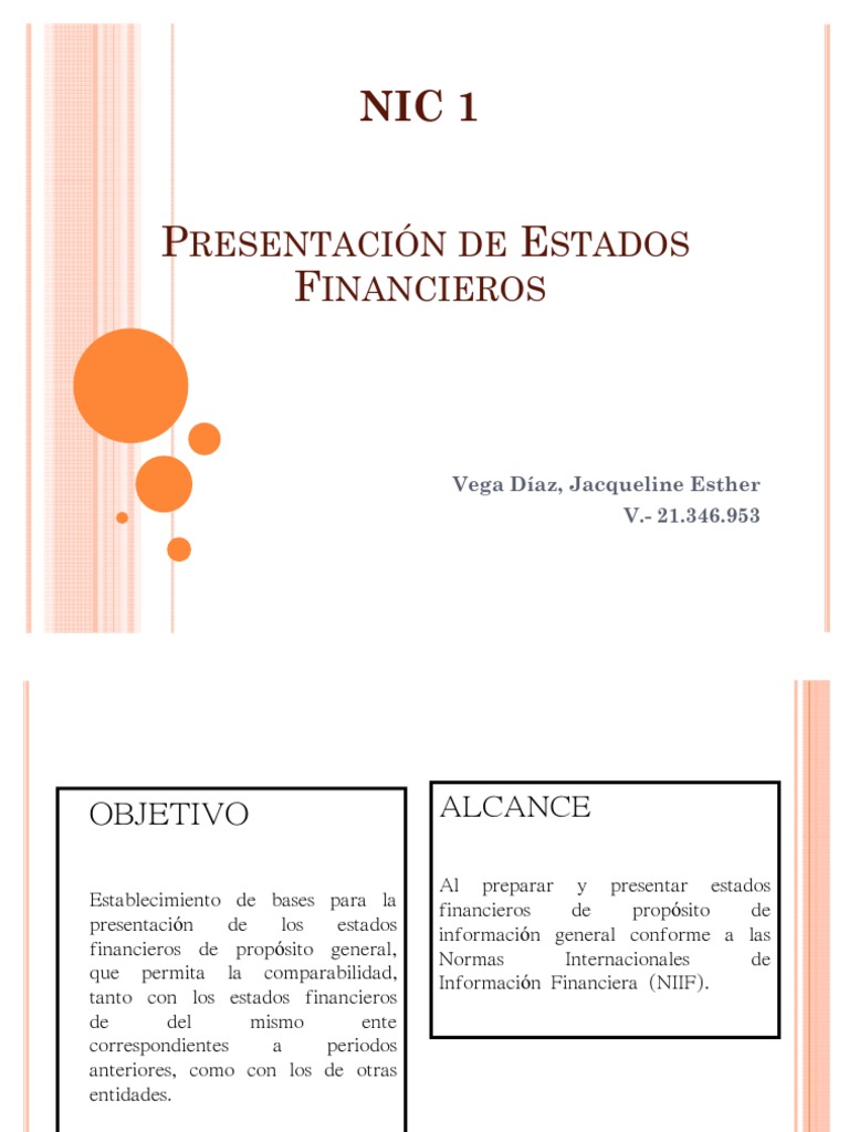 Presentación de Estados Financieros NIC 1 | PDF | normas ...