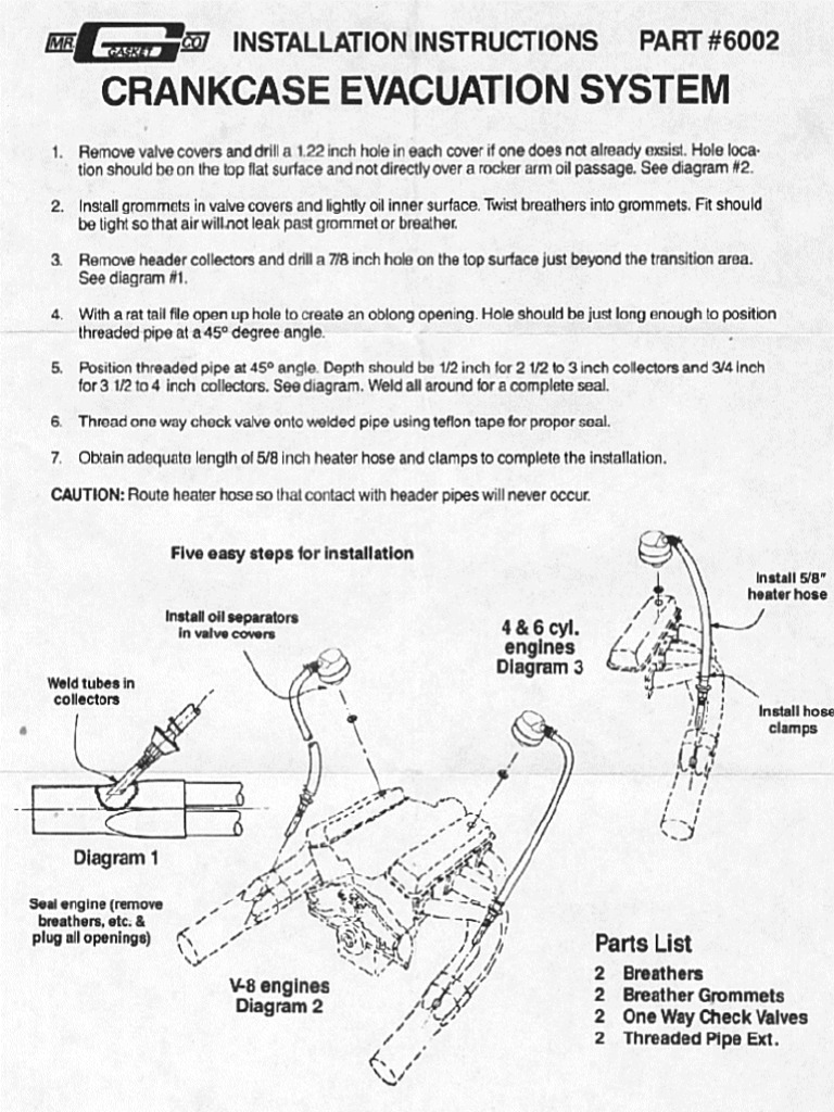 Mr. Gasket 6002 Crankcase Evacuation PDF