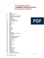 IELTS Speaking 2021 Part 1 40 Plus Topics