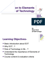 Introduction To Elements of Technology: By-Manoj Tiwari DFT/NIFT-G'Nagar