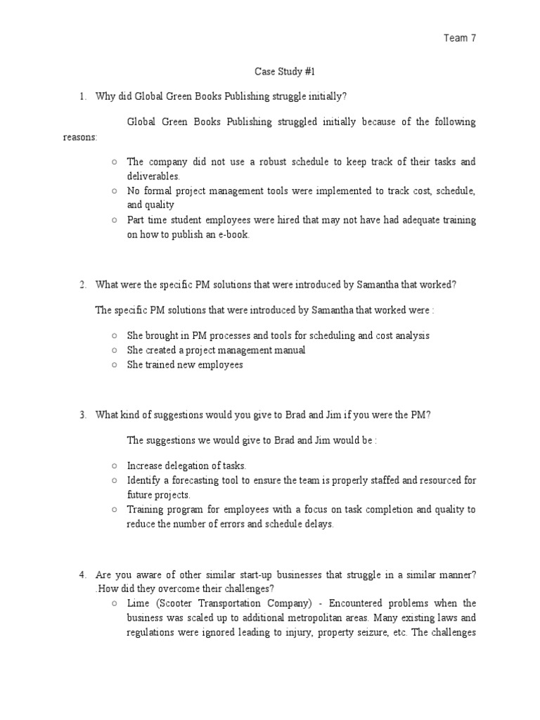 Global Green Books Publishing Case Study 1 Notes Pdf Apple Inc