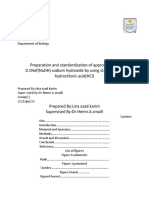 Preparation and Standardization of Approximately 0.1nof (Naoh) Sodium Hydroxide by Using Standardized Hydrochloric Acid (HCL)