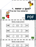 Comparación de Números de Números de Tres Cifras