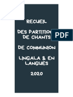 Recueil - Partitions - Chants de Communion - Lingala & en Langues - 2020