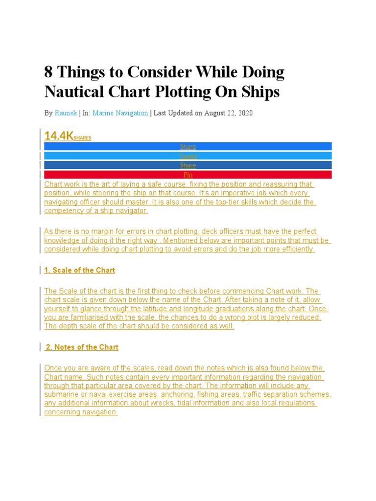 Key Considerations for Nautical Chart Plotting | PDF | Navigation | Radar
