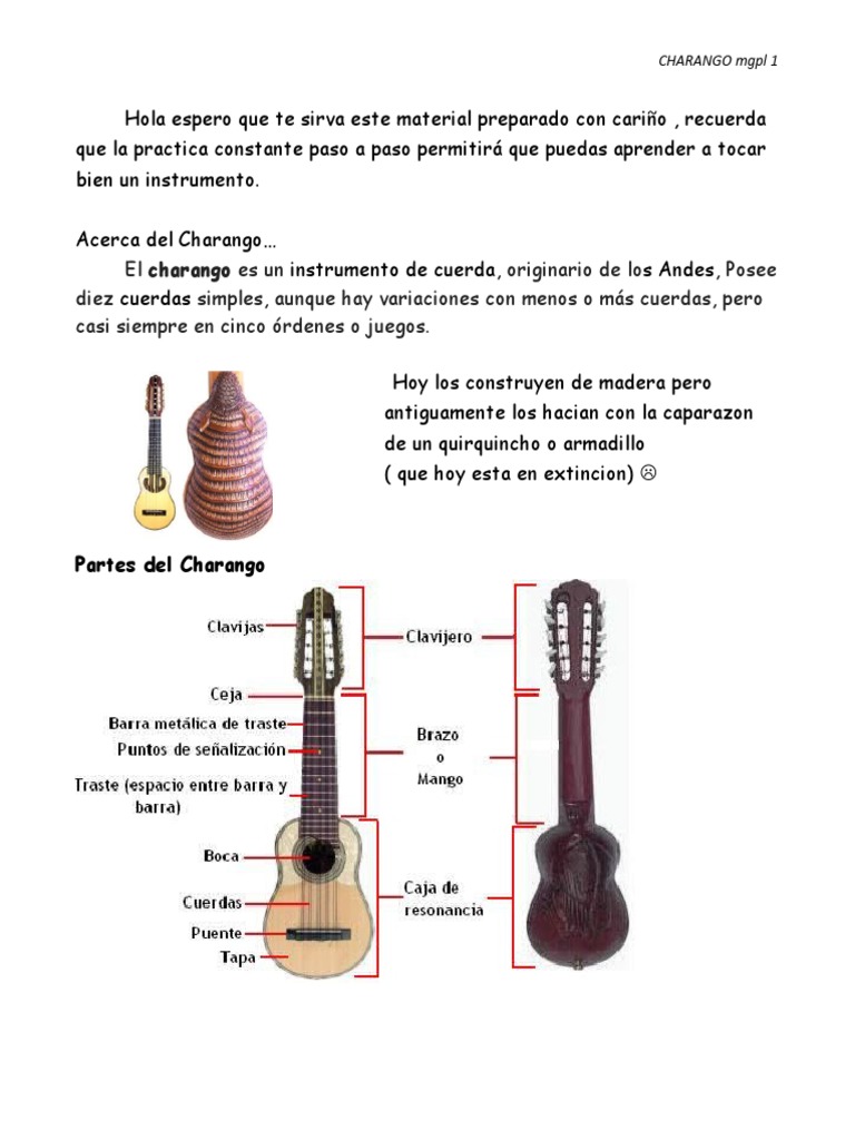 Charango Pdf Tecnología Musical Instrumentos Musicales