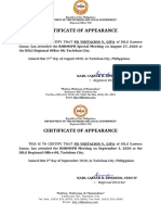 Certificate of Appearance: Karl Caesar R. Rimando, Ceso Iv